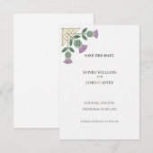 Carte de sauvegarde botanique violet vert (Devant / Derrière)