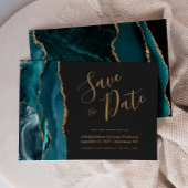 Carte de sauvegarde Chic sarcelle bleu or Agate fo