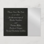 Carte de sauvegarde cœur en cuir et chrome à date  (Dos)