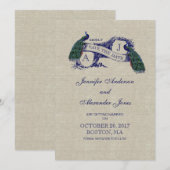 Carte de sauvegarde colibri bleu en lin (Devant / Derrière)