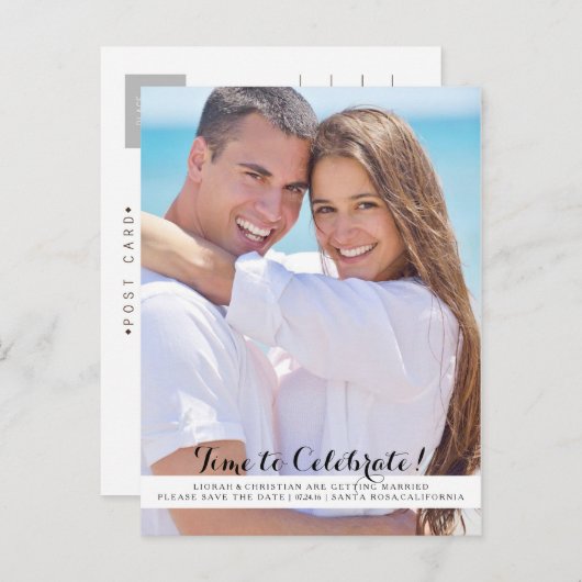 Carte de sauvegarde de date à célébrer (Devant / Derrière)