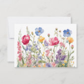 Carte de sauvegarde de date à fleurs sauvages Boho (Dos)