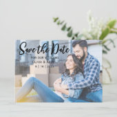 Carte de sauvegarde de date à plat casual (Debout devant)