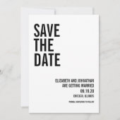 Carte de sauvegarde de date à typographie simple e (Devant)