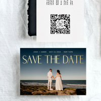 Carte de sauvegarde de date avec code QR en feuill