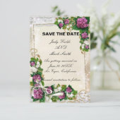 Carte de sauvegarde de date avec Hydrangea pourpre (Debout devant)
