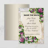 Carte de sauvegarde de date avec Hydrangea pourpre (Devant / Derrière)
