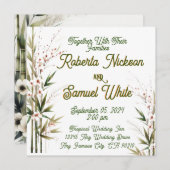 Carte de sauvegarde de date Bamboo Serenity Flat (Devant / Derrière)