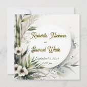 Carte de sauvegarde de date Bamboo Serenity Flat (Dos)