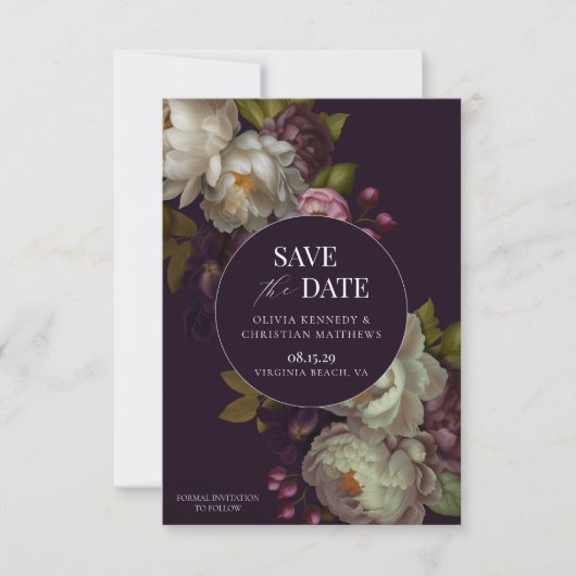 Carte de sauvegarde de date Baroque Romantique Fle (Devant)