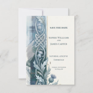 Carte de sauvegarde de date Blue Thistle