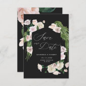 Carte de sauvegarde de date "Blush rose" à motif f (Devant / Derrière)