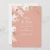 Carte de sauvegarde de date Boho Pink Peonies (Devant)