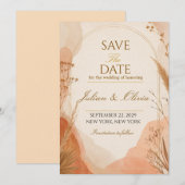 Carte de sauvegarde de date Boho Terracotta (Devant / Derrière)