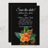 Carte de sauvegarde de date canna lily et papillon (Devant / Derrière)
