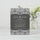 Carte de sauvegarde de date Chalkboard & Lace (Debout devant)