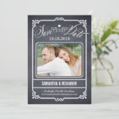 Carte de sauvegarde de date Chalked Frame (Debout devant)