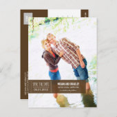 Carte de sauvegarde de date chic - Marron (Devant / Derrière)