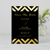 Carte de sauvegarde de date classique Golden Line (Debout devant)