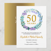 Carte de sauvegarde de date de 50e anniversaire do (Devant / Derrière)