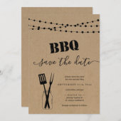 Carte de sauvegarde de date de BBQ (Devant / Derrière)