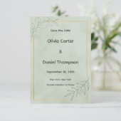 Carte de sauvegarde de date de botanique de vert s (Debout devant)