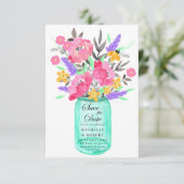 Carte de sauvegarde de date de bouquet floral Maso (Debout devant)
