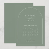 Carte de sauvegarde de date de calendrier d'arche (Devant / Derrière)