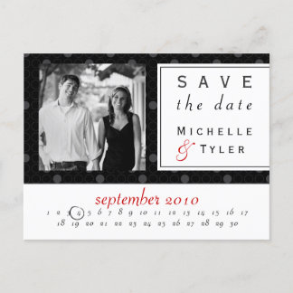 Carte de sauvegarde de date de cercle noir