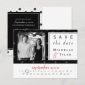 Carte de sauvegarde de date de cercle noir (Devant / Derrière)