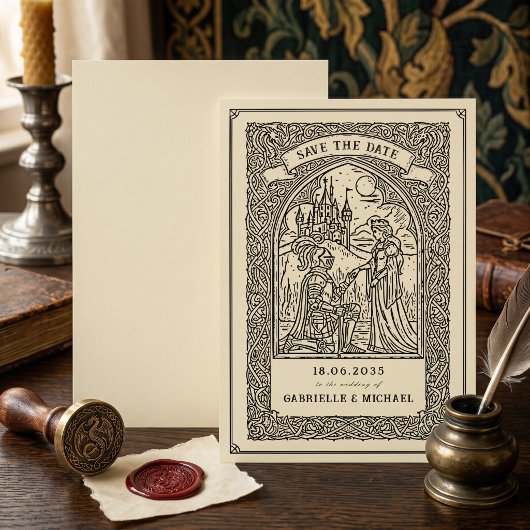 Carte de sauvegarde de date de chevalier médiéval