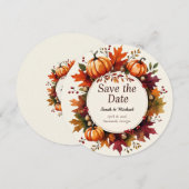 Carte de sauvegarde de date de chute rustique de c (Devant / Derrière)