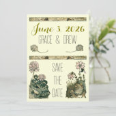 Carte de sauvegarde de date de conte de fées vinta (Debout devant)