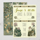 Carte de sauvegarde de date de conte de fées vinta (Devant / Derrière)