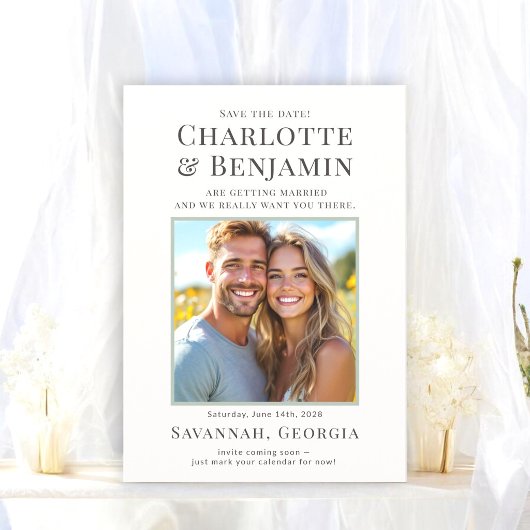 Carte de sauvegarde de date de couple moderne avec