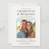 Carte de sauvegarde de date de couple moderne avec (Devant)