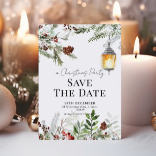 Carte de sauvegarde de date de fête de Noël à lant