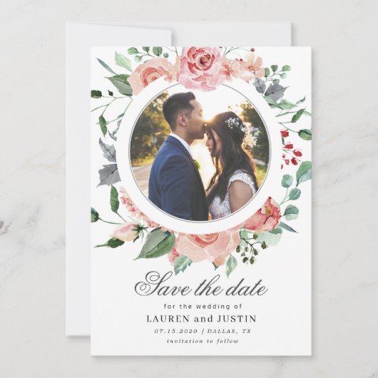 Carte de sauvegarde de date de fleur de minuit Pho (Devant)