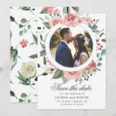 Carte de sauvegarde de date de fleur de minuit Pho (Devant / Derrière)