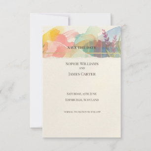 Carte de sauvegarde de date de floraison pastel