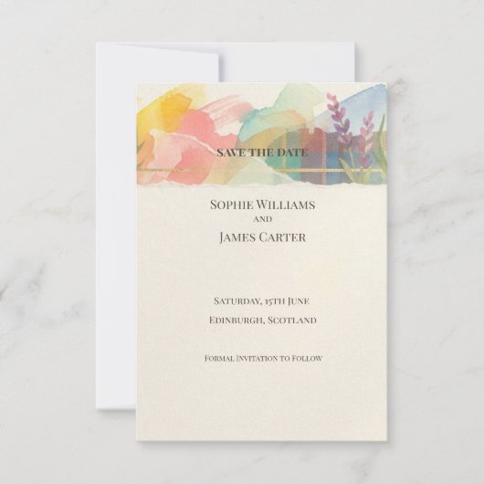 Carte de sauvegarde de date de floraison pastel (Devant)