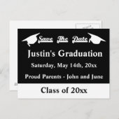 Carte de sauvegarde de date de graduation blanche  (Devant / Derrière)