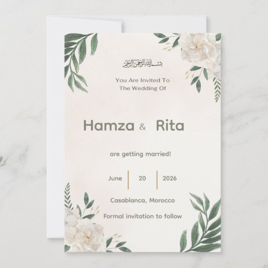 Carte de sauvegarde de date de mariage (Devant)