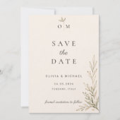 Carte de sauvegarde de date de mariage à branche d (Devant)