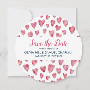 Carte de sauvegarde de date de mariage à cœur rose