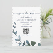 Carte de sauvegarde de date de mariage à feuille b (Debout devant)