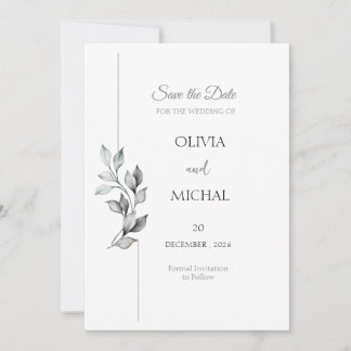 Carte de sauvegarde de date de mariage à foliation