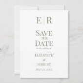 Carte de sauvegarde de date de mariage à monogramm (Devant)