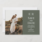 Carte de sauvegarde de date de mariage à monogramm (Devant)