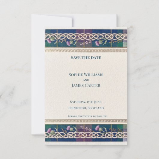 Carte de sauvegarde de date de mariage à motif de (Devant)